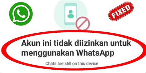 Cara Mengatasi WA Muncul Notif Akun Ini Tidak Diizinkan Untuk