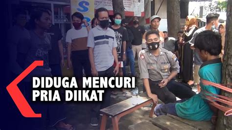 Diduga Mencuri Gawai Seorang Pria Diikat Di Pohon Youtube