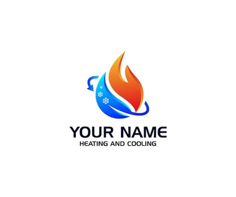 premium vector heating  cooling logo