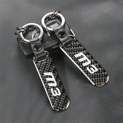 Car Keychain Carbon Fiber Keyring Auto Accessories For BMW