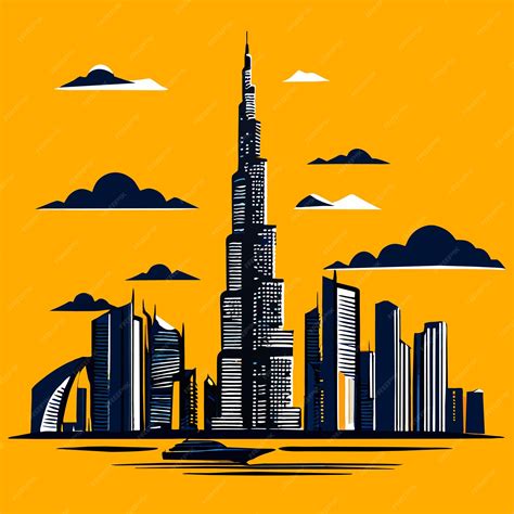 Premium Vector Burj Khalifa Vector Illustration Doodle