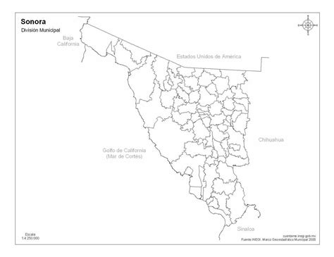 Mapas De Sonora Descarga E Imprime En Color Y Blanco Y Negro