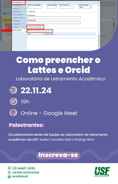 Oq Ue Colocar Na Descrição Do Projeto No Lattes - Como preencher o Lattes e Orcid | USF - Universidade São Francisco