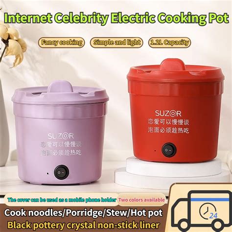 L W Mini Electric Cooker Multi Function Electric Hot Pot Small Household Noodles Bowl