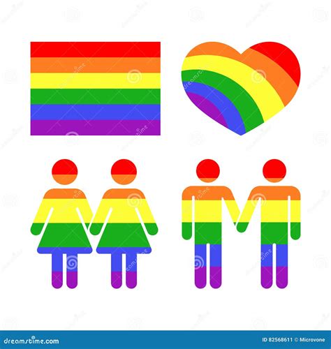 Vector Rainbow Gay Lgbt Rights Icons And Symbols Stock Vector