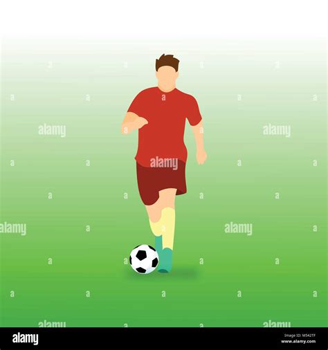 Dribbling Ball Football Soccer Player Vector Illustration Graphic