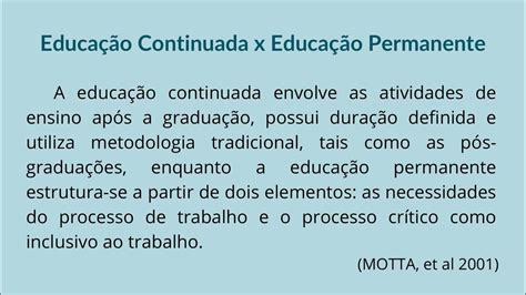 Educação Permanente E Educação Continuada Em Saúde Youtube