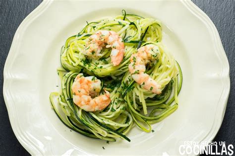 Receta De Espaguetis De Calabac N Con Gambas