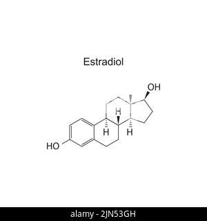 Estructura Molecular De La Hormona Estradiol Sobre Fondo Rosado