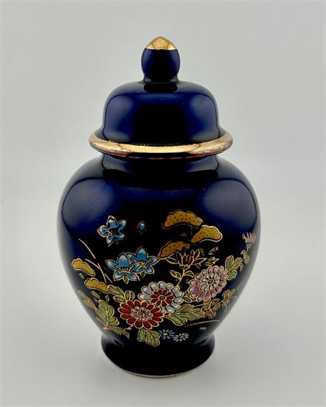 Vintage Japanese Cobalt Blue Collection Medium Size Ginger Jar Small