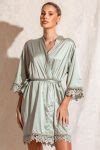 Ella Sage Green Lace Satin Bridesmaids Robe