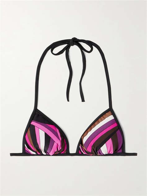 PUCCI Printed Triangle Bikini Top NET A PORTER