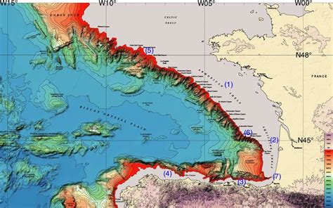 Carte Bathym Trique Du Golfe De Gascogne Plateau Armoricain