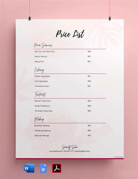 Editable Price List Templates In Pdf To Download
