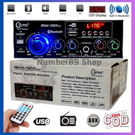 Audio Amplifier Bluetooth Caiwa AW 280Rec EQUALIZER With Remote