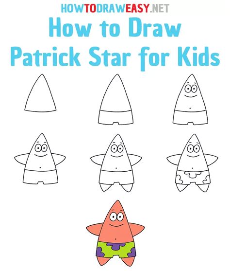 How To Draw Patrick Star For Kids How To Draw Easy Easy Cartoon