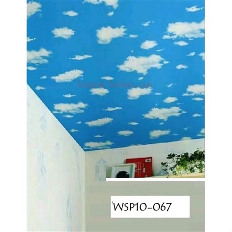 Wallpaper Murah Sticker Dinding Motif Awan Biru 10m Stiker Dinding