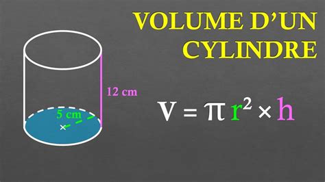 E Calculer Le Volume D Un Cylindre Youtube