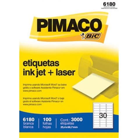 Etiqueta Inkjet Laser Carta 6180 100 Folhas Pimaco Shopee Brasil