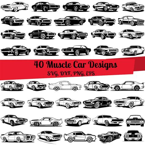 40 Muscle Car Svg Bundle Muscle Car Svg Muscle Car Dxf Muscle Car Png Muscle Car Eps Muscle