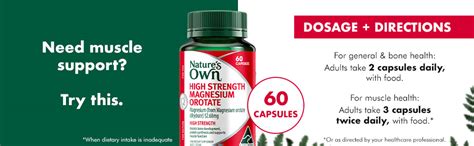 Nature S Own High Strength Magnesium Orotate 800mg Capsules 60 Supports