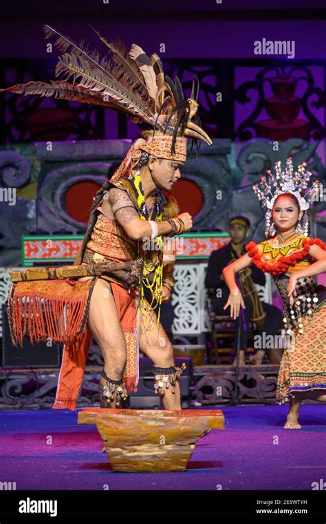 Iban Culture Dance At The Sarawak Culture Village In Kuching Malaysia