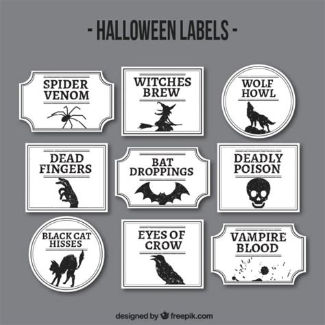 Free Vector Halloween Labels