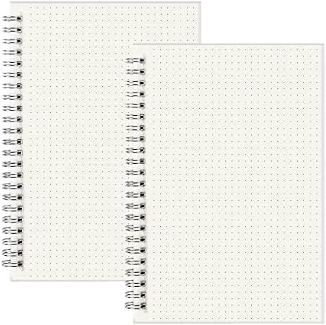 WINSAFE Dot Grid Notebook Spiral A5 Size Dotted Paper 80 Sheets 160