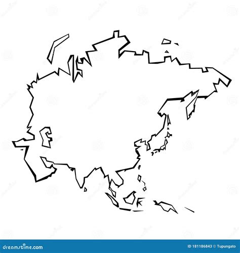 Asia Continent Outline Stock Illustration Illustration Of Place