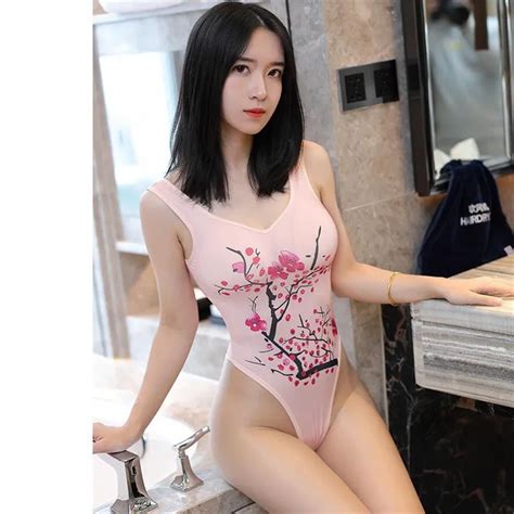 One Piece Swimsuit Women Swimwear Monokini Sexy Bikini Printing Ultra Thin Color Vest Tight