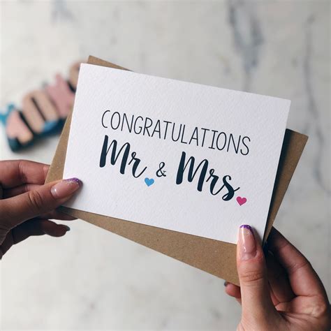 Congratulations Mr And Mrs Wedding Card Etsy Uk