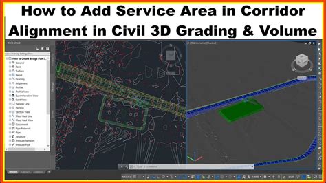 How To Add Service Area In Corridor Alignment In Civil 3D Grading And