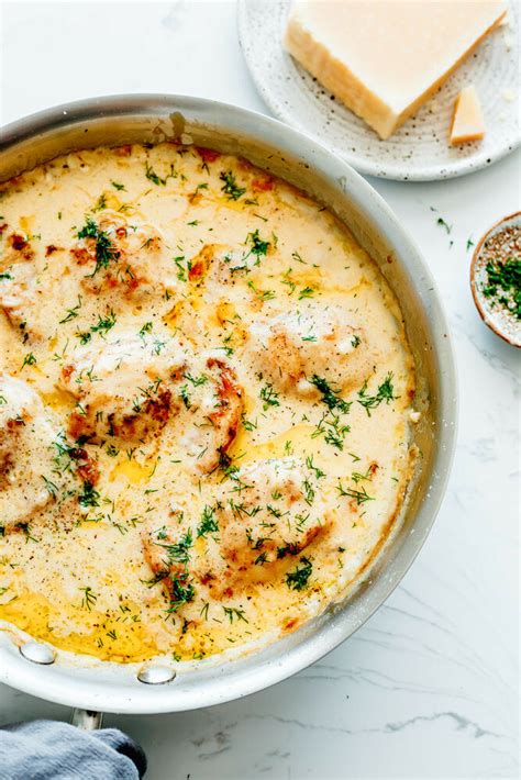 Oven Baked Chicken Thighs with Creamy Garlic Sauce | Video Recipe The