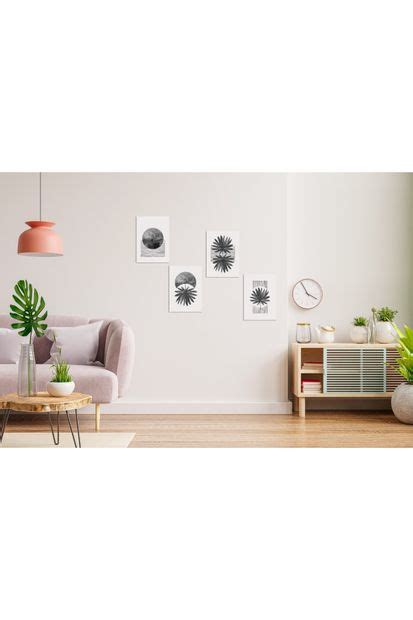 instababyrooms 4 Parça Home Siyah Beyaz Ahşap Duvar Süsü Mdf Dekorasyon