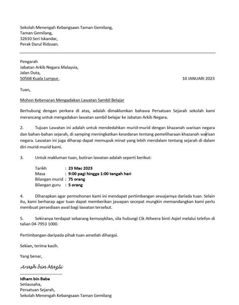 Contoh Format Surat Rasmi Kerajaan Surat Rasmi Beserta Format Dan