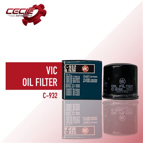 Vic Oil Filter C 932 For Suzuki Toyota Wigo Avanza Rush 1pc Lazada Ph