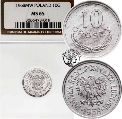 Polska PRL 10 Groszy 1968 St 1 1 Archiwum Niemczyk Pl