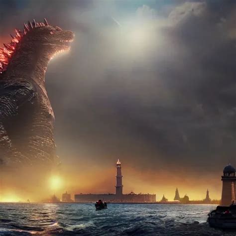 Godzilla Near Taj Mahal Majestic Breathtaking Film Stable