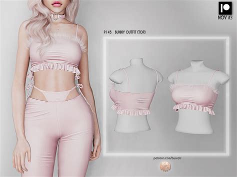 The Sims Resource Patreon Early Access Bunny Outfit Top P