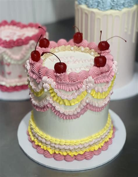 Glamour Vintage Cake With Cherries Sugar Whipped Cakes Website