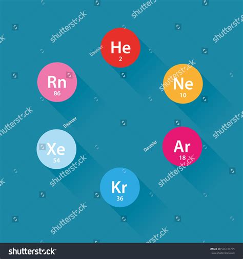 Noble Gases Icons Flat Design Stock Vector (Royalty Free) 526333795 | Shutterstock