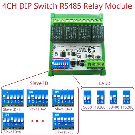 Ch Dc V V Modbus Rtu Rs Do Relay Module Dip Switch Setting