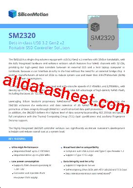 Sm Datasheet Pdf Silicon Motion Technology Corp