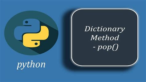 Python Dictionary Method Pop Youtube