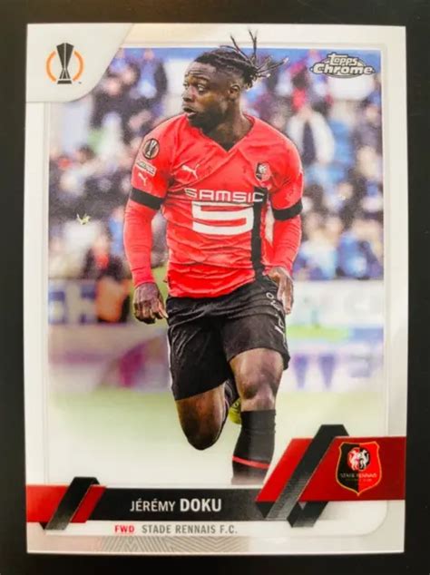 Topps Chrome Uefa Ucc J R My Doku Stade Rennais Carte Fc