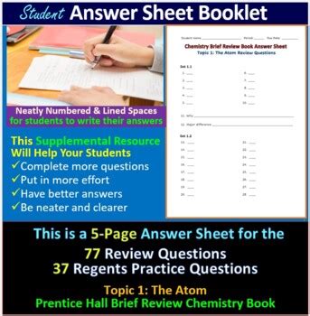 Atom Elements Compounds Gases Student Answer Sheet Prentice Hall