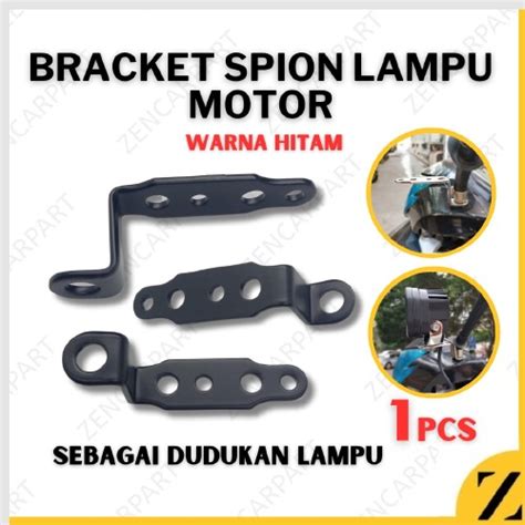 Jual Bracket Braket Breket Lampu LED Tembak Spion Motor Bar Stand Besi