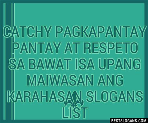 Catchy Pagkapantay Pantay At Respeto Sa Bawat Isa Upang Maiwasan