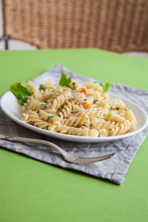 Stuffed Fusilli Noodles with Vegetables Stock Photo - Image of homemade ...