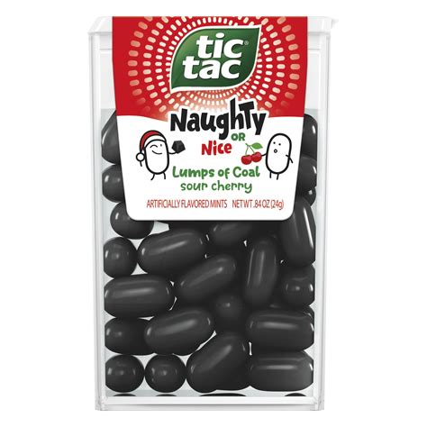 Tic Tac Naughty Or Nice Lumps Of Coal Sour Cherry Mints Walmart